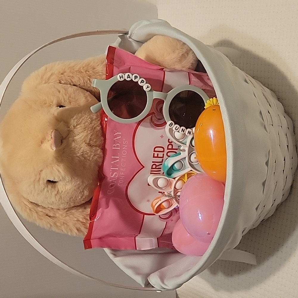 Holiday Home Easter Bunny in basket. with Goodies,NWT